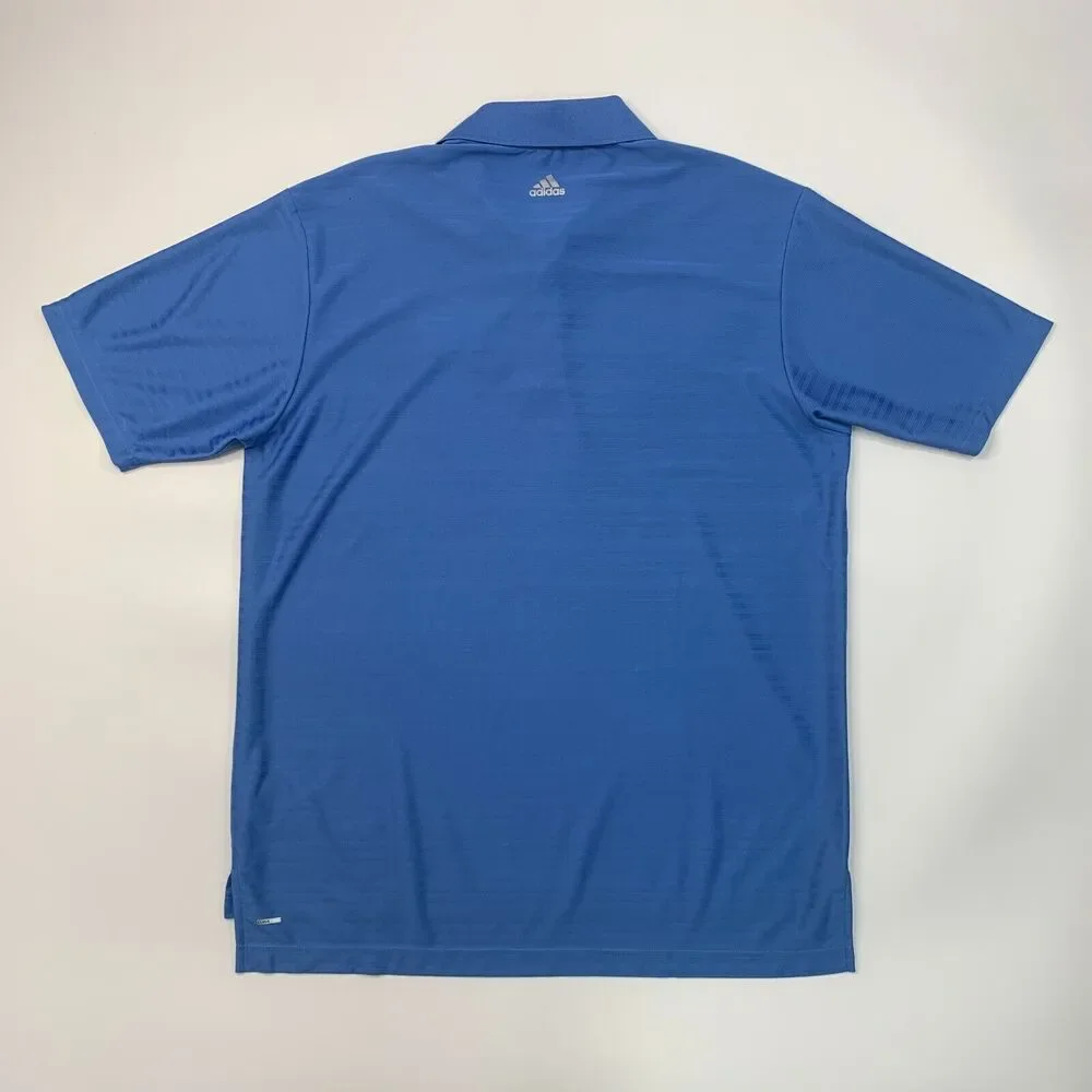 Adidas Polo Shirt Mens M Medium Evening Blue Relaxed Performance Long Bow Golf